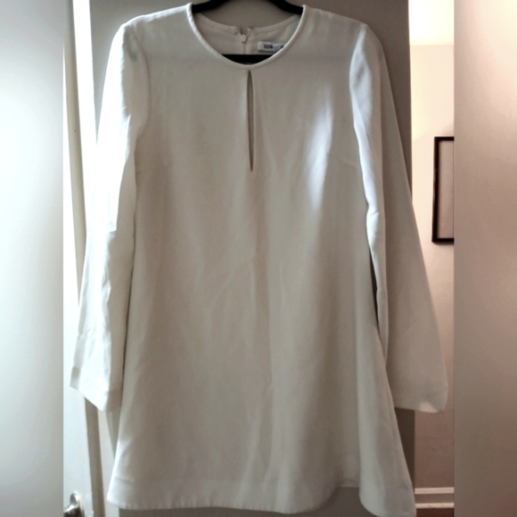 Elizabeth and James Winter White Tea Shower HOLIDAY Party Slit Dress- 6 - Picture 2 of 10